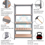 Galvanizovana metalna polica sa plocom od Medijapana prednosti