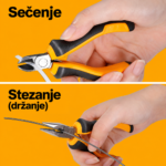 Sečenje i stezanje mini kleštima INGCO HMPS06115